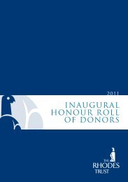 Inaugural Honour roll of Donors - The Rhodes Trust