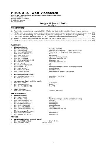 verslag nr. 127 - vergadering van 19 januari 2012 - Provincie West ...