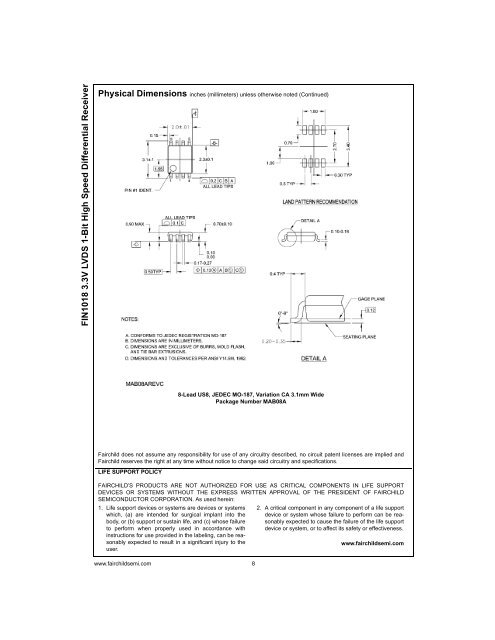 FIN1018 3.3V LVDS 1-Bit High Speed ... - Fairchild Semiconductor