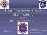 Basic Communications User Training - NH Wing of the Civil Air Patrol