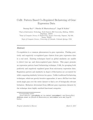 Pattern Based Co-Regulated Biclustering of Gene Expression Data