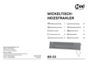 WICKELTISCH- HEIZSTRAHLER - Hartig + Helling GmbH & Co. KG