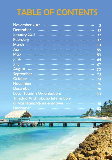 Calendar of Events - Trinidad and Tobago