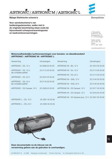 bijlage elektrische schema's Airtronic_incllaadr_2.indd - Equipment