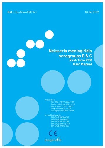 Neisseria meningitidis serogroups B & C - Diagenode Diagnostics