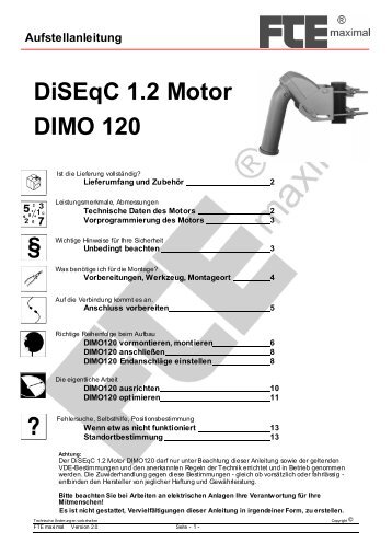 DiSEqC 1.2 Motor DIMO 120 - Fte Maximal