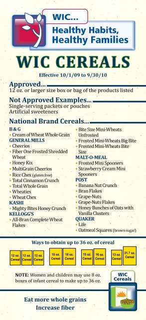 infant cereal wic