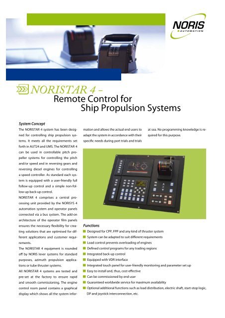 NORISTAR 4 - New Generation of Ship Remote Controls - Noris Group