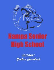 Nampa High School 2010 11 Handbook Final - NSD Main