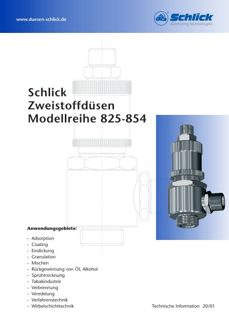 Schlick ZweistoffdÃ¼sen Modellreihe 825-854 - DÃ¼sen-Schlick GmbH