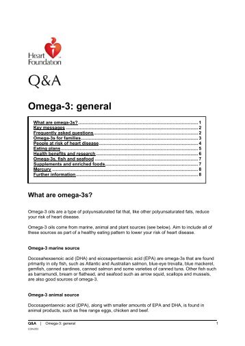 Omega-3: general - National Heart Foundation