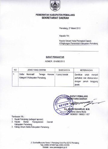 SEKRETARIAT DAERAH - Pemerintah Kabupaten Pemalang