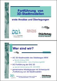 FortfÃ¼hrung von 3D-Stadtmodellen, erste AnsÃ¤tze und Ãberlegungen