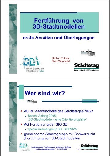 FortfÃ¼hrung von 3D-Stadtmodellen, erste AnsÃ¤tze und Ãberlegungen