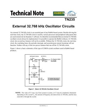 TN235 External 32.768 kHz Oscillator Circuits