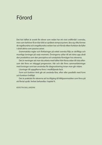 Form och funktion Verb sid 3â11