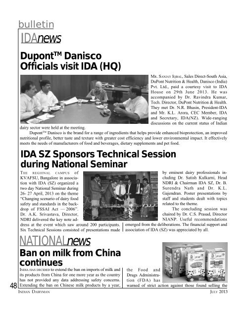 IDAnews NATIONALnews - Indian Dairy Association
