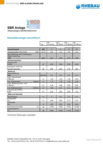 SBR Anlage - Rhebau GmbH