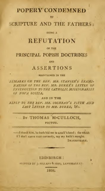 Popery condemned by scripture and the fathers - End Time Deception