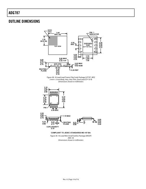 ADG787: 2.5 Ω CMOS Low Power Dual 2:1 Mux/Demux USB 1.1 ...