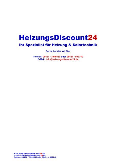 Energie von der Sonne - Heizung und Solar zu Discountpreisen