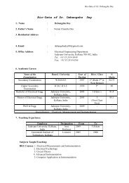 Curriculum Vitae - Jadavpur University