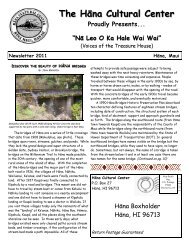 NEWSLETTER 2011y - Hana Cultural Center and Museum