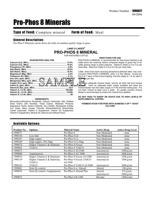 Pro Phos 8 Minerals Beeflinks