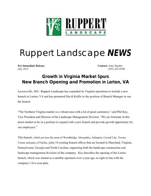 Ruppert Landscape NEWS - LandcareNetwork.org