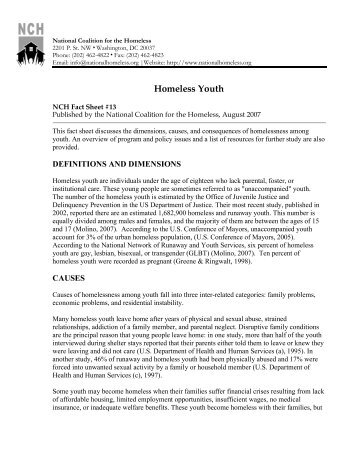 Homeless Youth - National Coalition for the Homeless