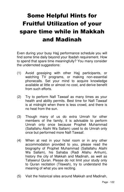 Hajj Guide Book in English - The Message