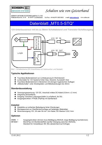 Datenblatt - EDISEN SENSOR SYSTEME