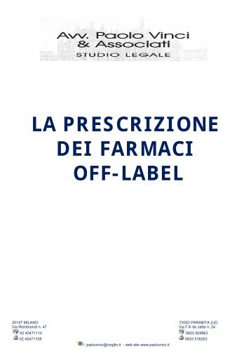 LA PRESCRIZIONE DEI FARMACI OFF-LABEL - Assimedici