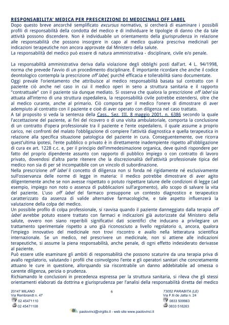 LA PRESCRIZIONE DEI FARMACI OFF-LABEL - Assimedici