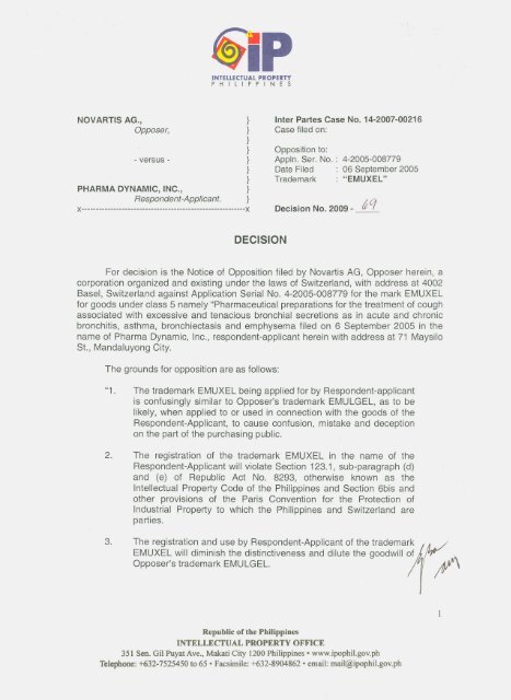 IV!jII. Intellectual Property Office of the Philippines