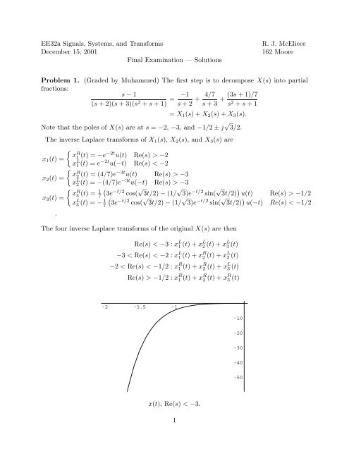 Solutions to Final Examination