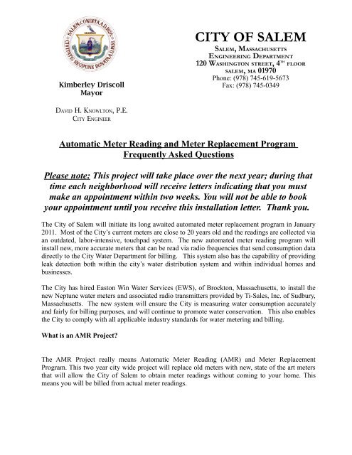 Water Meter Replacement Program - City of Salem