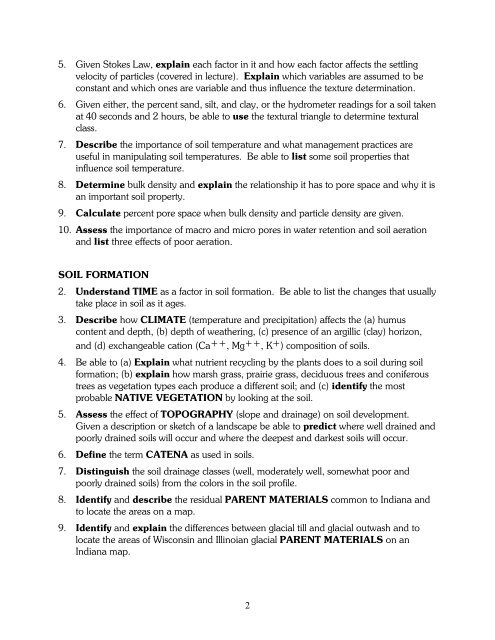 Indiana Registry of Soil Scientists Performance Objectives for the ...