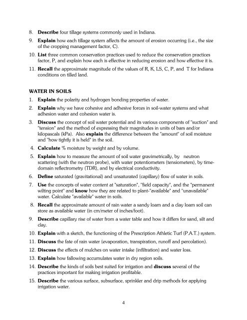 Indiana Registry of Soil Scientists Performance Objectives for the ...