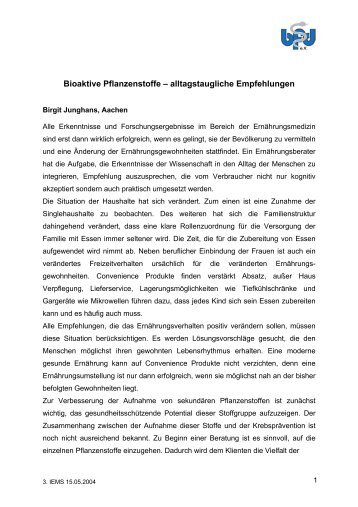 Bioaktive Pflanzenstoffe â alltagstaugliche Empfehlungen - bfd ev