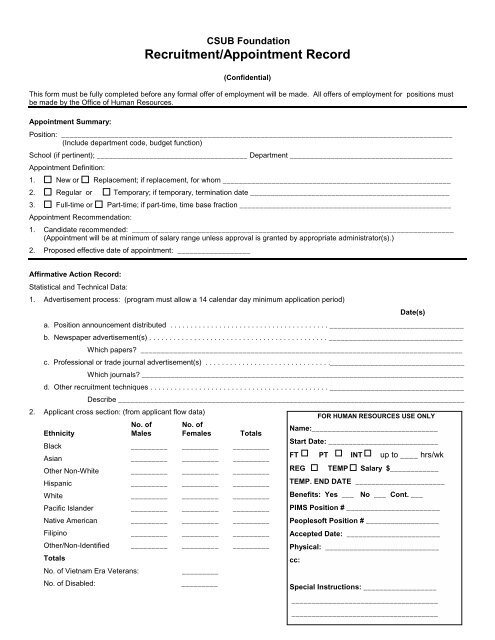 Csub 2022 Calendar Recruitment Record - Csub Foundation