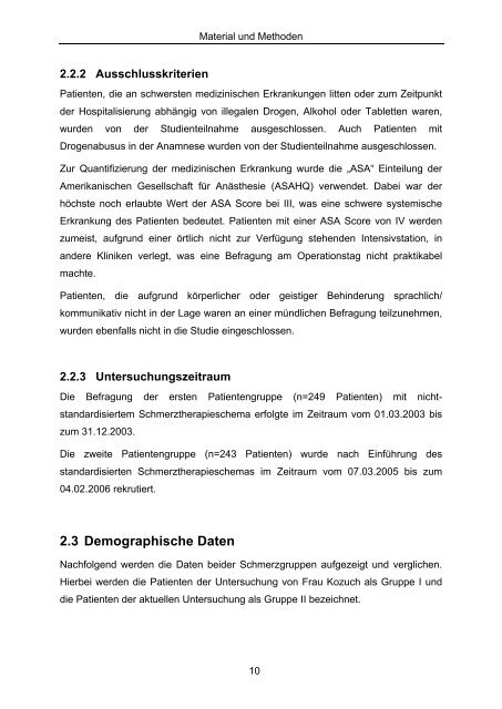 Untersuchung zum Management der ... - OPUS - Universität Würzburg