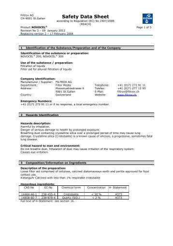 Safety Data Sheet - Filtrox AG