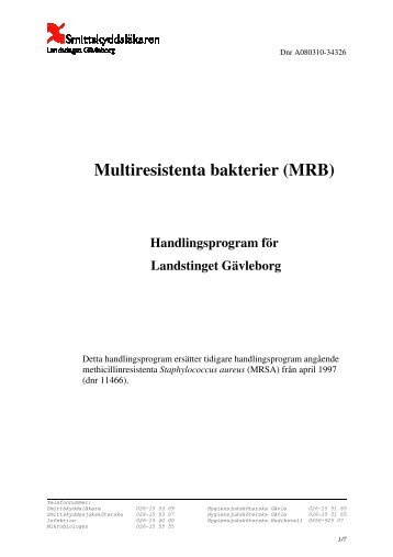 Multiresistenta bakterier (MRB) - Landstinget GÃ¤vleborg