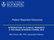 Patient Reported Outcomes - The Johns Hopkins Institute for Clinical ...