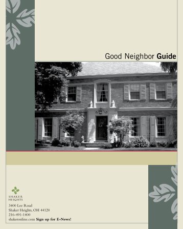 Good Neighbor Guide - City of Shaker Heights