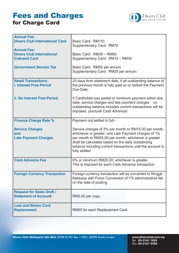 Fees and Charges - Diners Club Malaysia