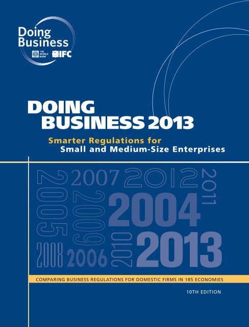 DOING BUSINESS 2013 - Open Knowledge Repository - World Bank