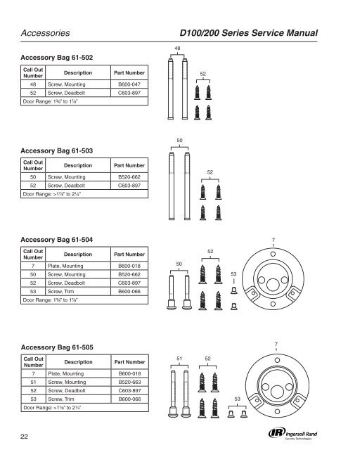 D100/200 Series Service Manual - Falcon Locks