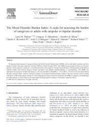 The Mood Disorder Burden Index: A scale for assessing the burden ...